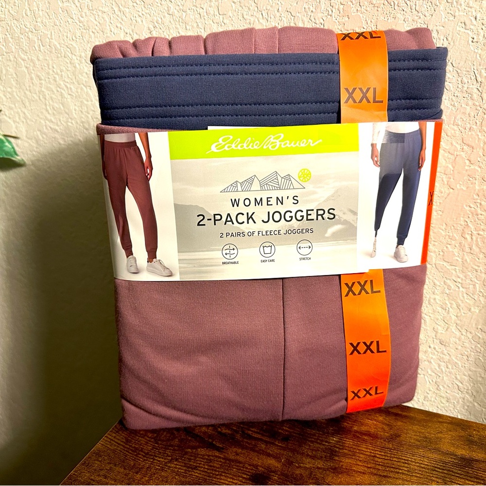 NWT Eddie Bauer 2 Pack Fleece Jogger Pants Womens